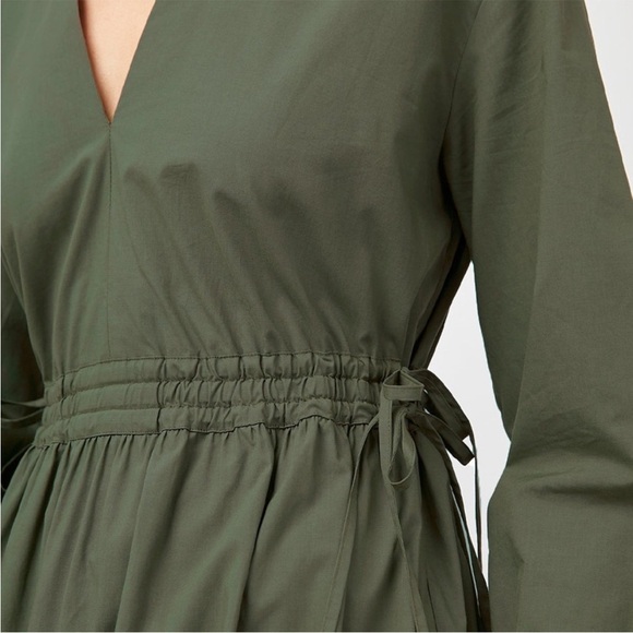 🫒Rails Green Maple Olive Smoke Long Sleeve V Neckline Midi Dress Size small - Picture 3 of 10